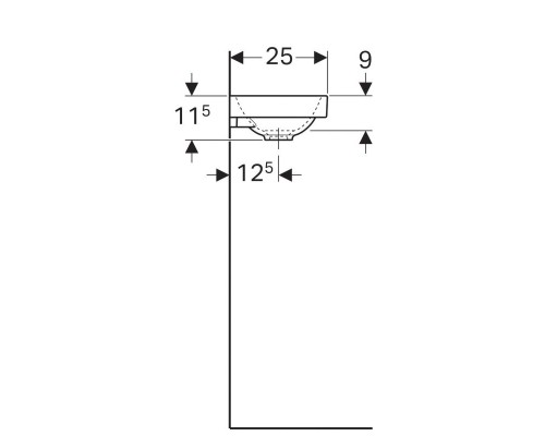 Мини-Раковина GEBERIT Acanto 500.635.01.2