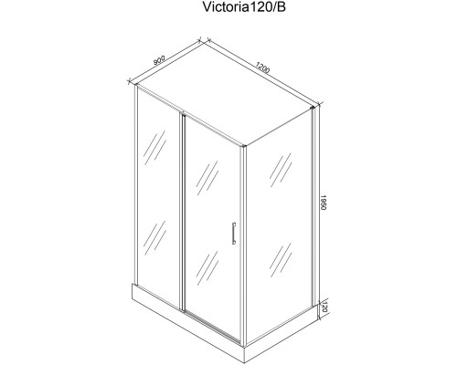 Душевой уголок Cerutti SPA Victoria 120x90 B профиль Черный стекло прозрачное