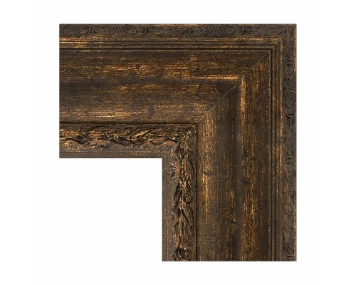Зеркало Evoform Exclusive-G 112х112 BY 4473 с гравировкой в багетной раме - Состаренное дерево с орнаментом 120 мм