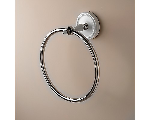 Кольцо для полотенец Devon&Devon Dorothy DOR407CR Хром Белое