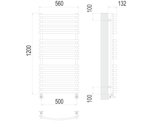 Полотенцесушитель Terminus Люкс Капри П17 500х1200