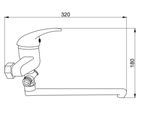 Смеситель для ванны Сантаком StOmega 3307-4 универсальный Хром