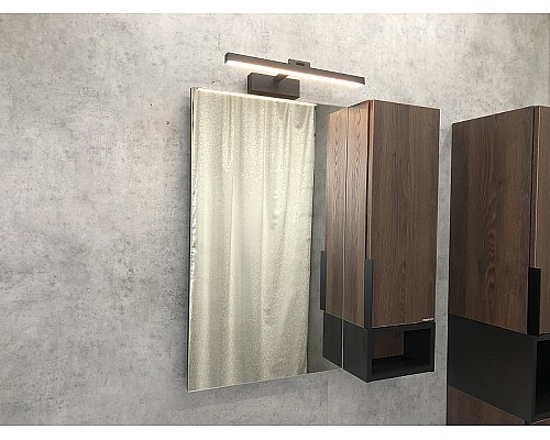Зеркало со шкафом Comforty Франкфурт 75 00004151044 Дуб шоколадно-коричневый Черное матовое