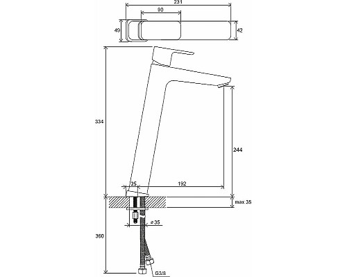 Смеситель для раковины Ravak 10° Free black-TD F 015.20 X070151 Черный матовый