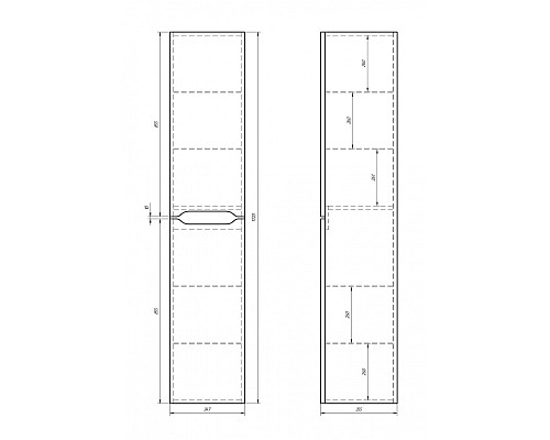 Шкаф пенал Dreja QL 35 99.0009 подвесной Белый глянец
