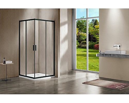 Душевой уголок Vincea Garda 110x80 VSS-1G8011CLB профиль Черный стекло прозрачное