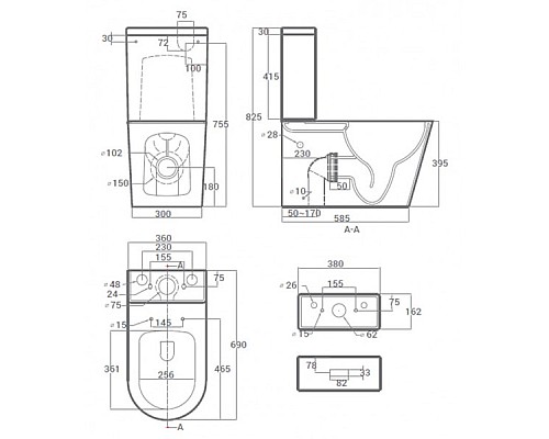 Унитаз напольный с бачком Good Door Round УНИ0006