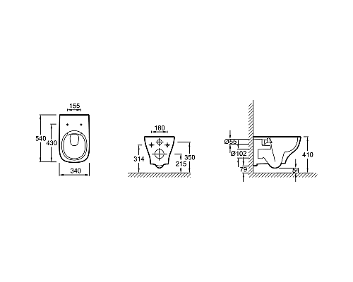 Комплект унитаза с инсталляцией Jacob Delafon Struktura E21750RU-00 с сиденьем Микролифт и клавишей смыва Черная