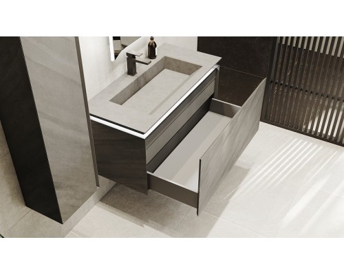 Тумба под раковину Jorno Incline 100 подвесная Бетон