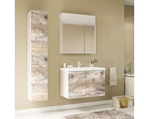 Зеркальный шкаф Marka One Mix 70 Белый