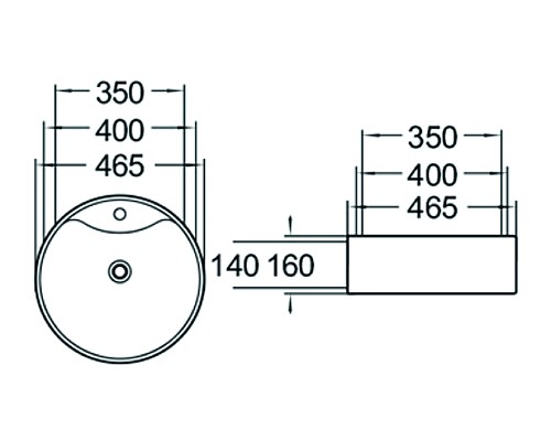 Раковина керамическая накладная SantiLine SL-1070