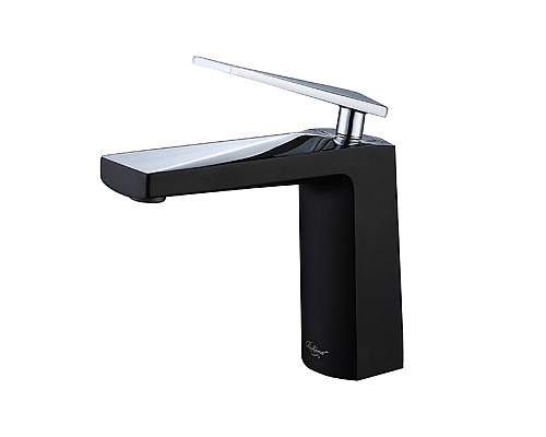 смеситель для умывальника Boheme VENTURO 371-b черный-хром
