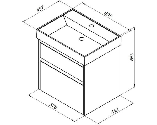 Тумба с раковиной Aquanet 00254695