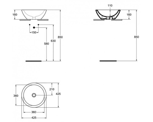 Раковина-чаша Ideal Standard Strada 42 K078301 Euro White