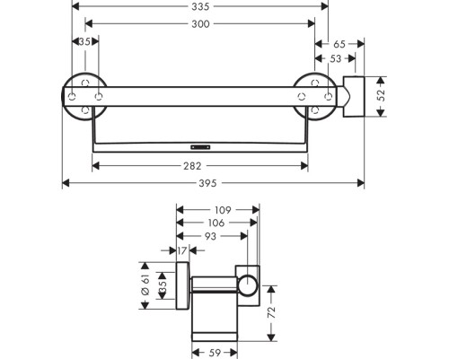 Поручень Hansgrohe Raindance Select S 26328400 с полочкой