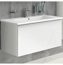 Тумба с раковиной Comforty Мерано 90 подвесная Белая матовая