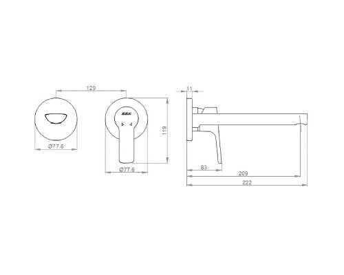 Смеситель для раковины E.C.A. Luna 102167606EX-YY Хром