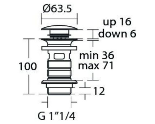 Донный клапан Ideal Standard E1482XG Click-Clack Черный шелк