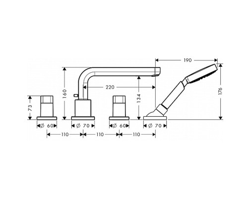 Смеситель Hansgrohe Metris S хром