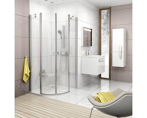 Полукруглая душевая кабина Ravak Chrome 3Q170C00Z1 90 блестящий прозрачный Полукруглая душевая кабина Ravak Chrome 3Q170C00Z1 90 блестящий прозрачный