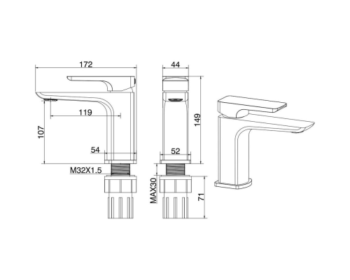 Смеситель для раковины Allen Brau Infinity 5.21001-31 Черный матовый