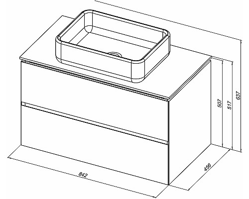 Тумба под раковину Allen Brau Infinity 85 1.21001.WM подвесная Белая матовая