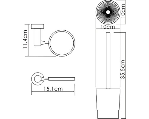 Ершик для унитаза WasserKRAFT K-28227 Хром Белый
