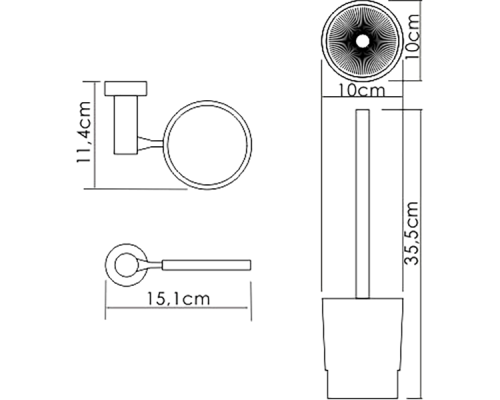 Ершик для унитаза WasserKRAFT K-28227 Хром Белый