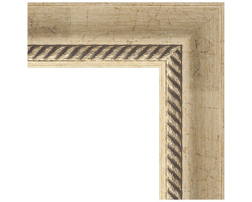 Зеркало Evoform Exclusive-G 118х93 BY 4347 с гравировкой в багетной раме - Состаренное серебро с плетением 70 мм