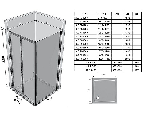 Душевая дверь Ravak Blix 0YVS0100Z1 160 белый прозрачный