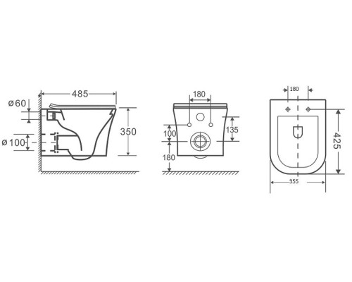 Унитаз Grossman Style GR-4474S подвесной Белый глянец с сиденьем Микролифт