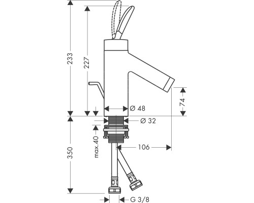 Смеситель для раковины Axor Starck 10010000 Хром