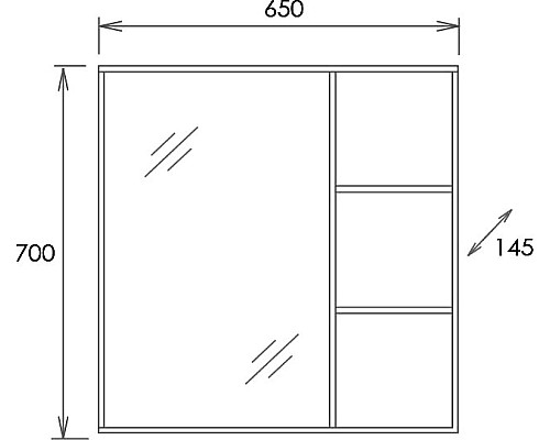 Зеркало Onika Девис 65.00 У 206542 Бетон чикаго
