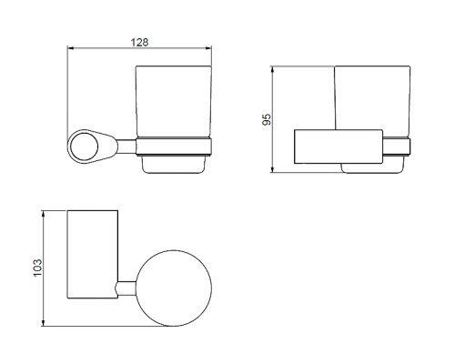 Стакан для зубных щеток Art&Max Verona Push AM-M-032-CR Хром