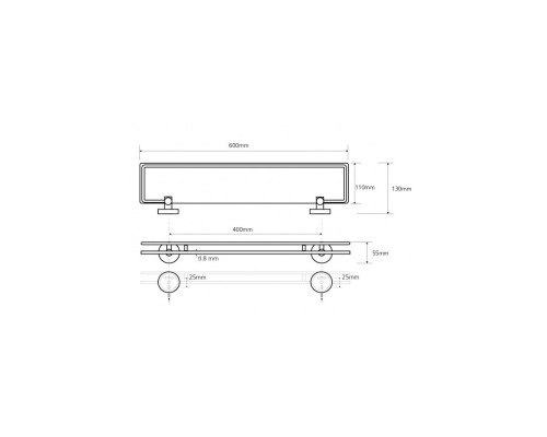 Полочка стеклянная Bemeta 104102212