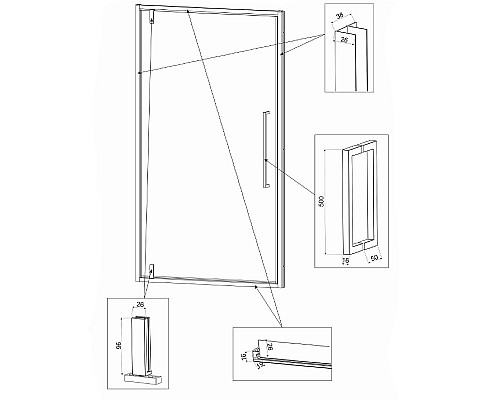 Душевая дверь Veconi Vianno VN-33B 70 VN33B-70-01-C7 Черный матовый