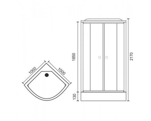 Душевая кабина Royal Bath НК 100x100 с гидромассажем задняя стенка Белая