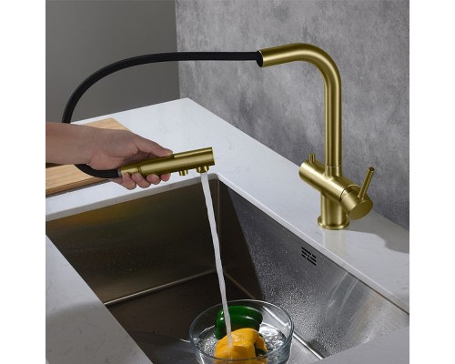 Смеситель для кухни Timo Saona 2356/17FL Золото матовое