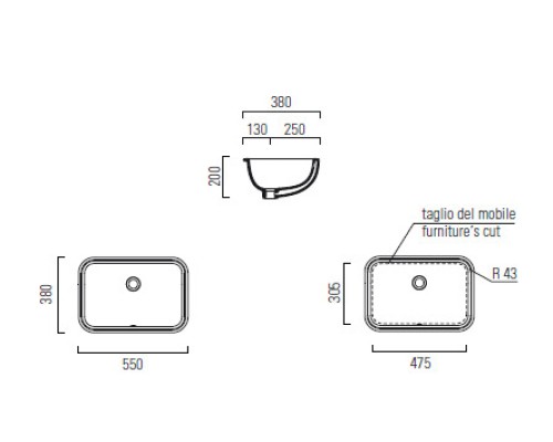 Раковина GSI Pura 724311 Белый