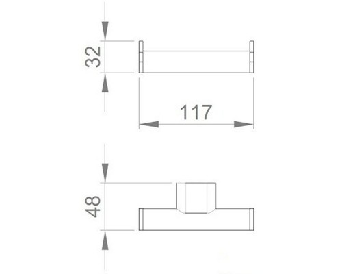 Двойной крючок Nofer Santorini 16343.B Хром