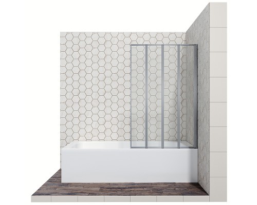 Шторка на ванну Ambassador Bath Screens 90х140 16041110R профиль Хром стекло CrystalPure