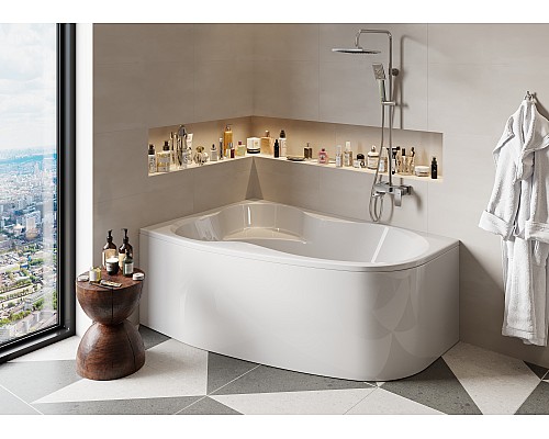 Акриловая ванна VAGNERPLAST MELITE 160 Left VPBA163MEL3LX-04