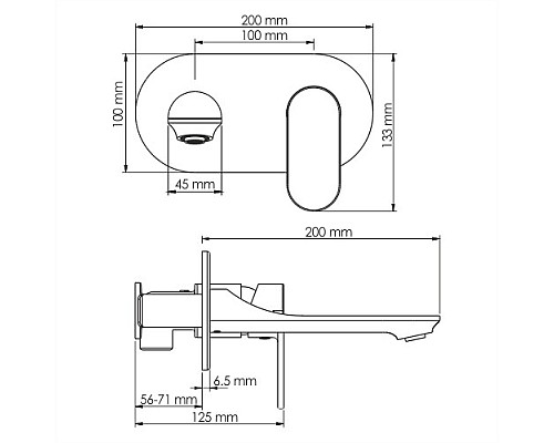 Встраиваемый смеситель для раковины WasserKRAFT 7430