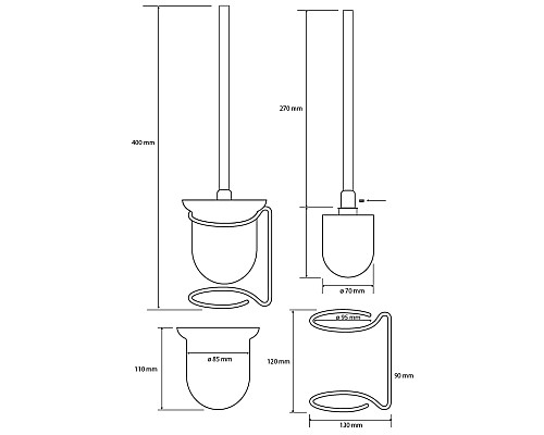 Набор аксессуаров для ванной Bemeta Omega 6 204601 Хром