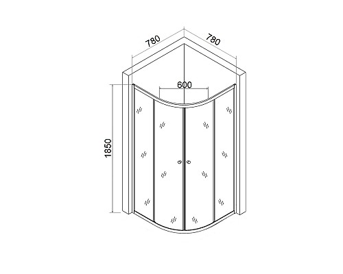 Душевой уголок Agger A01-080MCR/G 80x80 профиль Хром стекло матовое