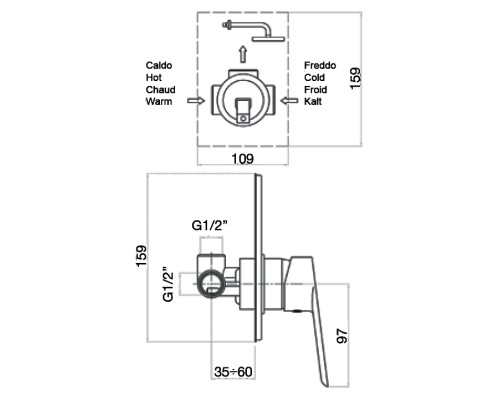 Смеситель для душа Webert Sax Evolution SE880101740, белый