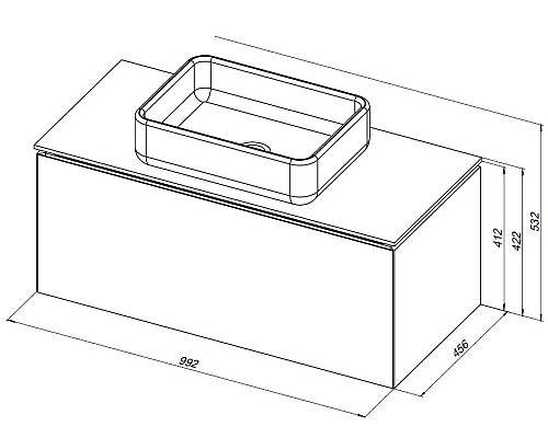Тумба под раковину Allen Brau Infinity 100 1.21004.AM подвесная Антрацит матовый