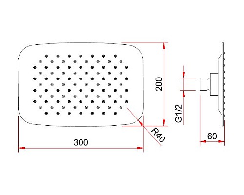 Верхний душ Berges Ventas O 074005 Хром сильвер