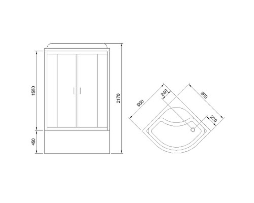 Душевая кабина Royal Bath BK 90x90 без гидромассажа