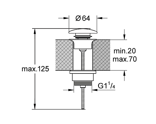 Донный клапан Kerasan Nolita 923331 черный матовый